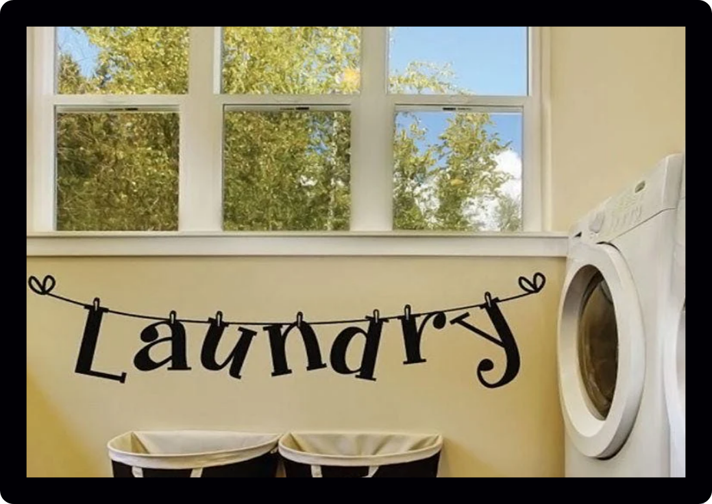 XL LARGE Laundry Washing Wall Art kitchen utility room Vinyl Decal Sticker
