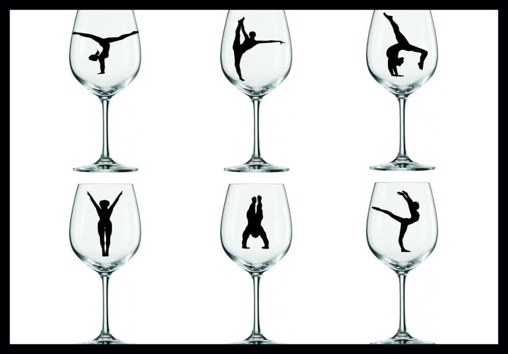 6 x  dance gymnast dancer Glass Bauble Wall  Table Decor Vinyl Decal Sticker