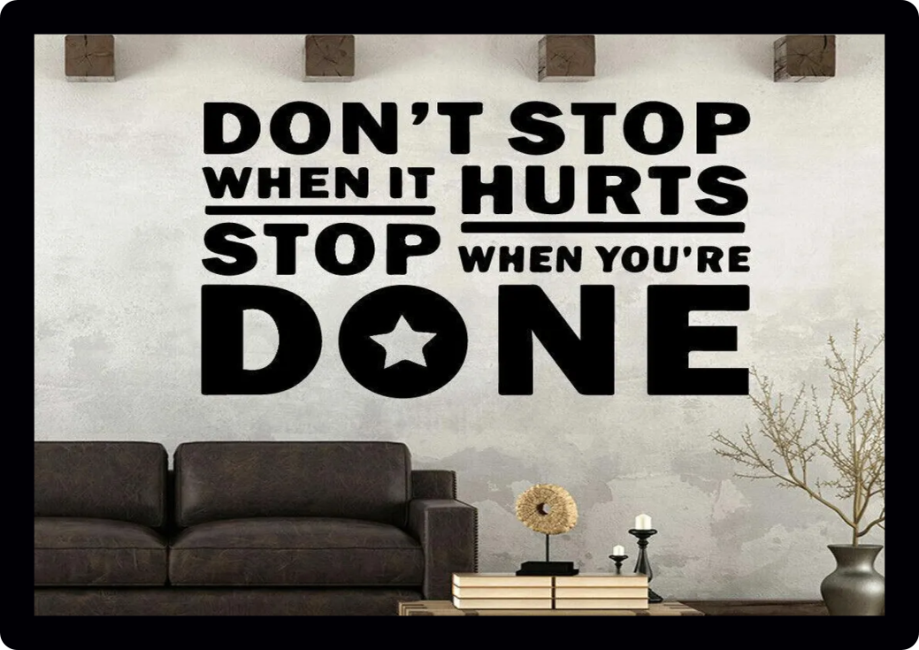 Focus No Excuses Stop When Done Gym Motivation slogan quotes Wall Art Vinyl Decal Sticker mancave
