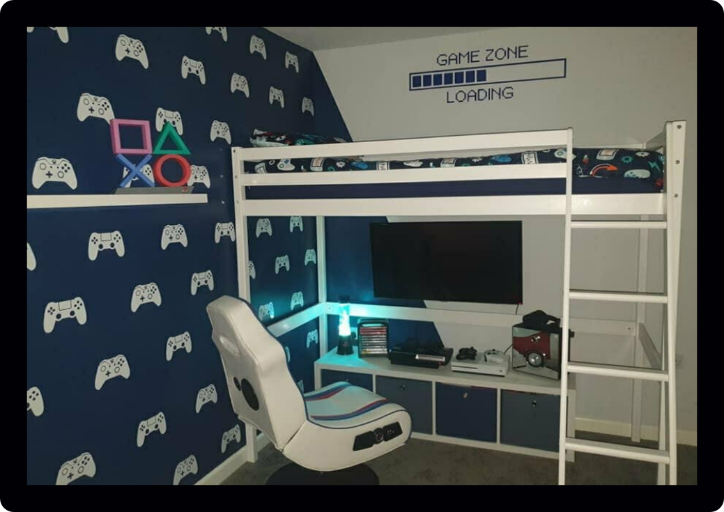 Gamer Gaming controller playsation xbox full wall set computer console loading sign kids decal Wall Vinyl Sticker