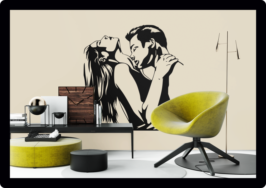 Sexy mens ladies lovers Couple Love Naked Silhouette Bedroom Wall Art Vinyl Decal Sticker