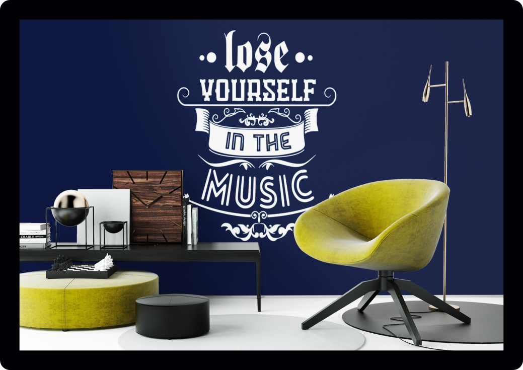 Loose yourself in music Bedroom Wall Art Vinyl Decal Sticker