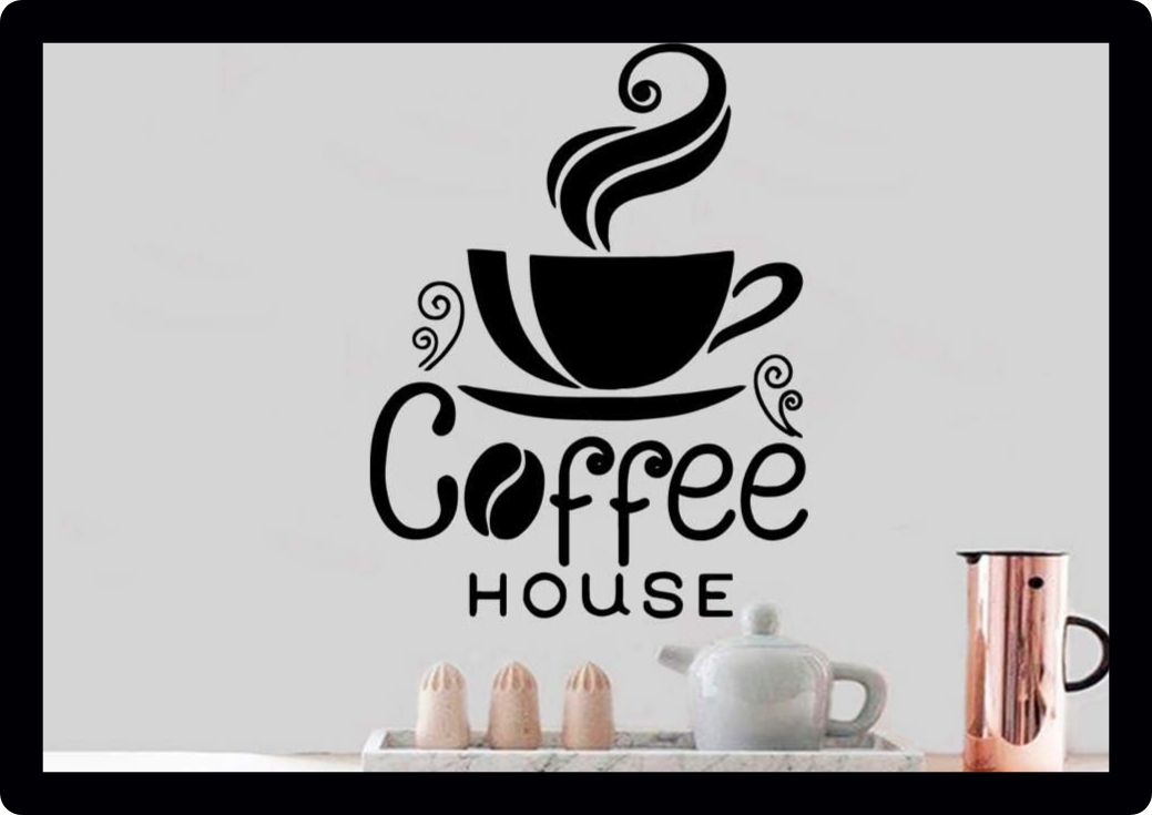 Cafe Shop Coffee House Coffee Cup Kitchen restaurant business Wall Art Vinyl Decal Sticker