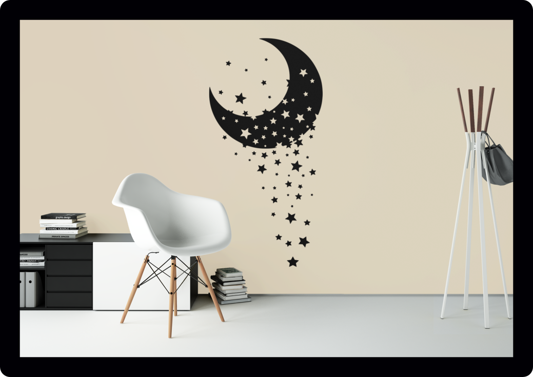 Twinkle Star & Moon Nursery Baby Bedroom childrens Kids crescent moons Wall Art Vinyl Decal Sticker playgroup