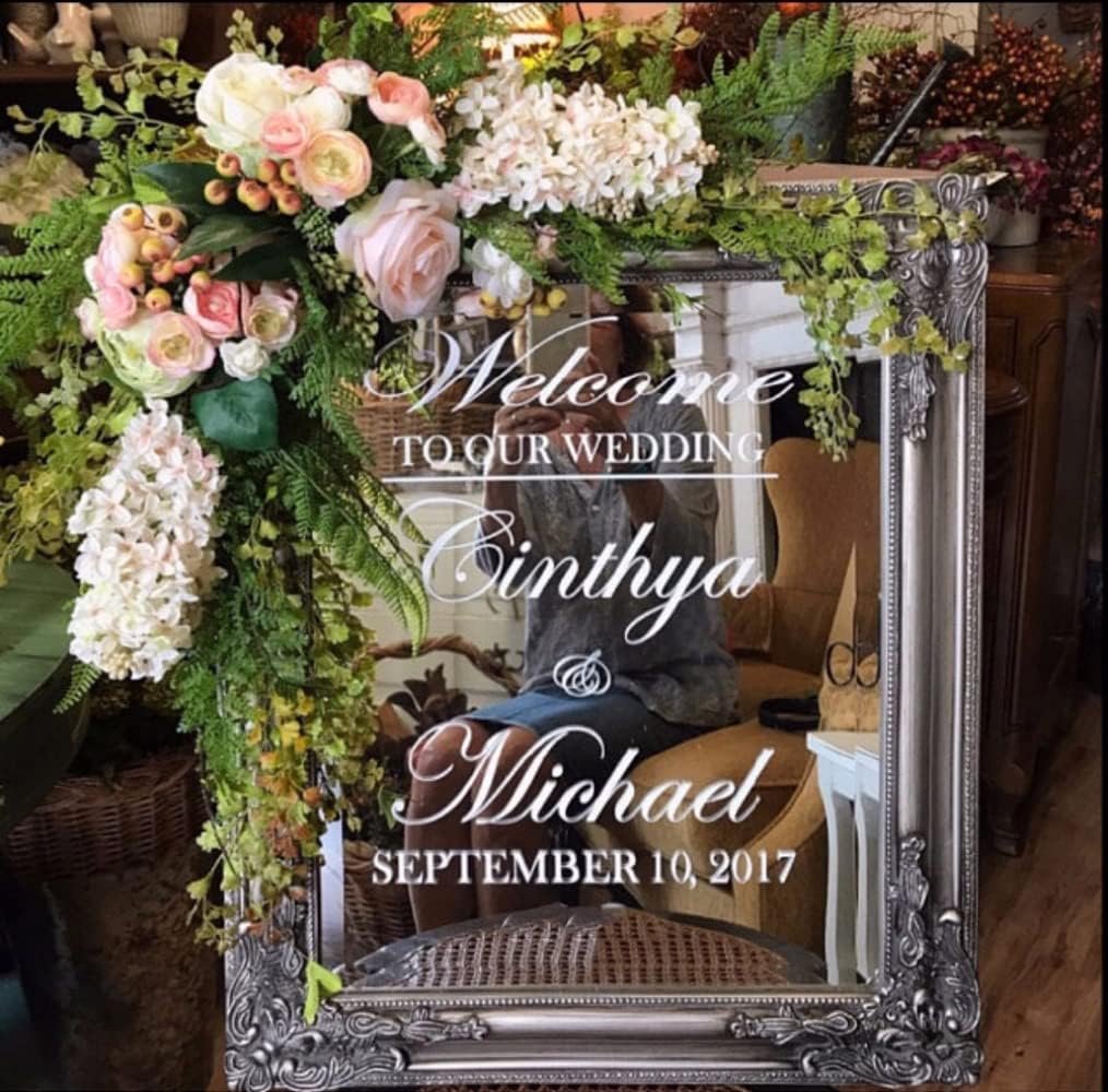 Personalised Welcome To Our Wedding Vinyl Sticker Decal Sign