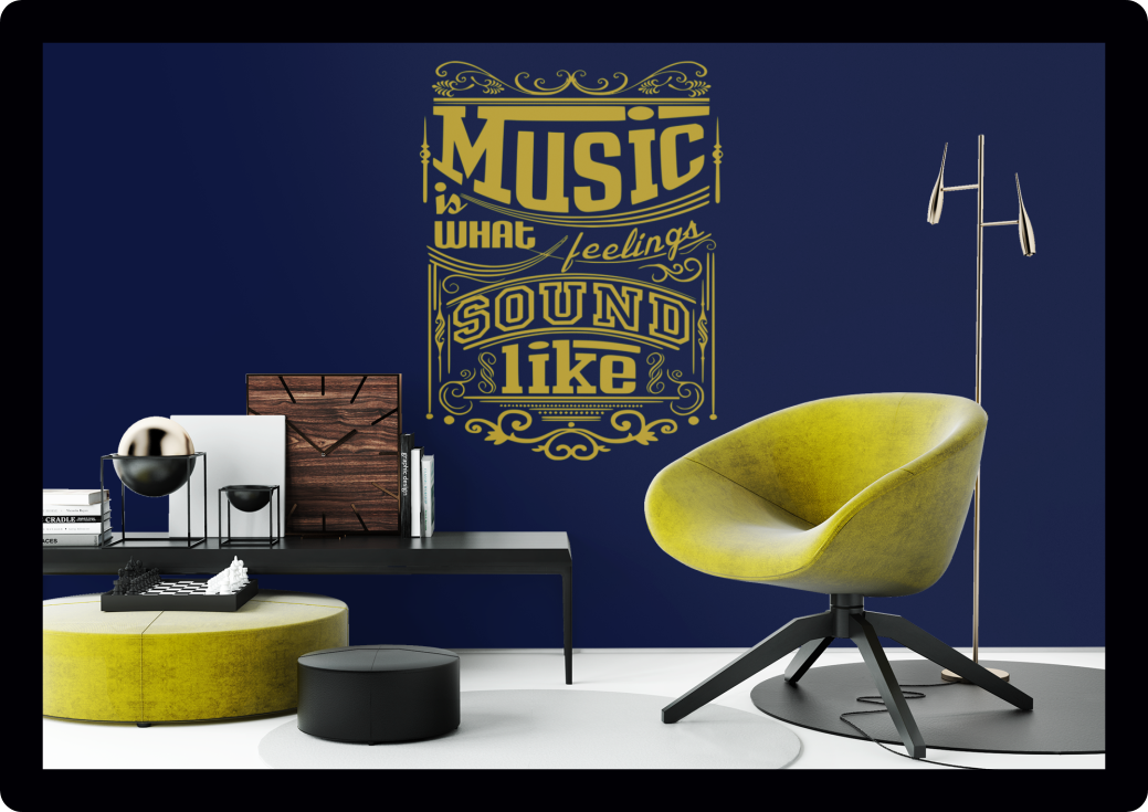 Music Is What Feelings Sound Like quote Wall Art Vinyl Decal Sticker