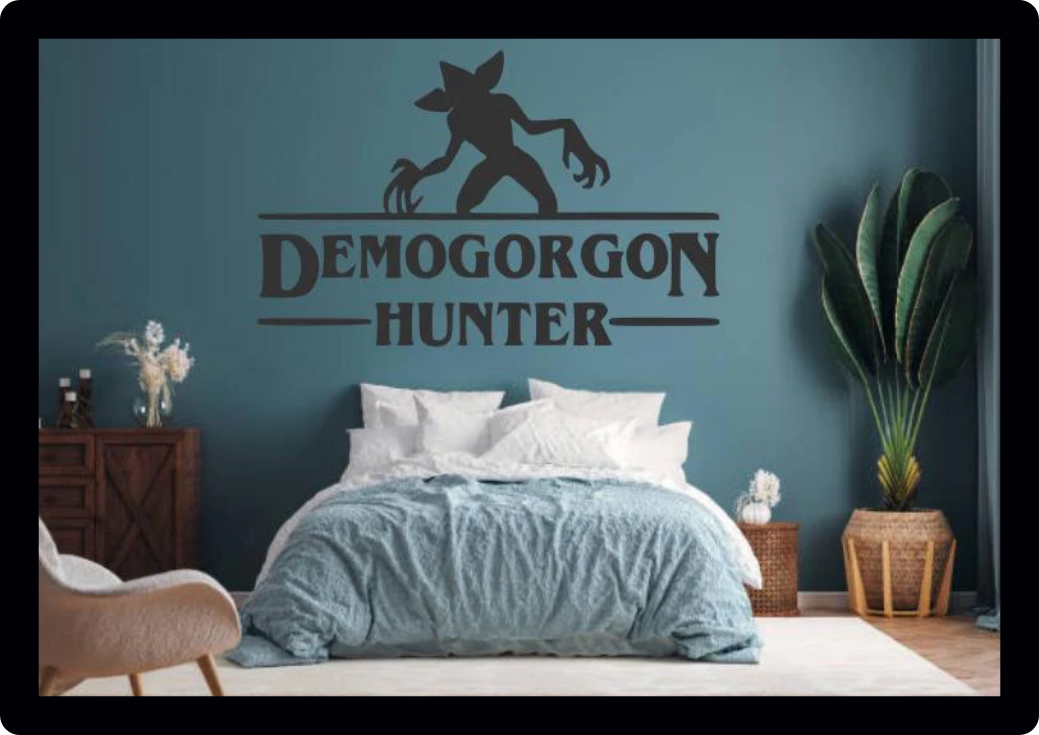 Monster hunter teenagers older kids stranger things bedroom wall sticker vinyl decal