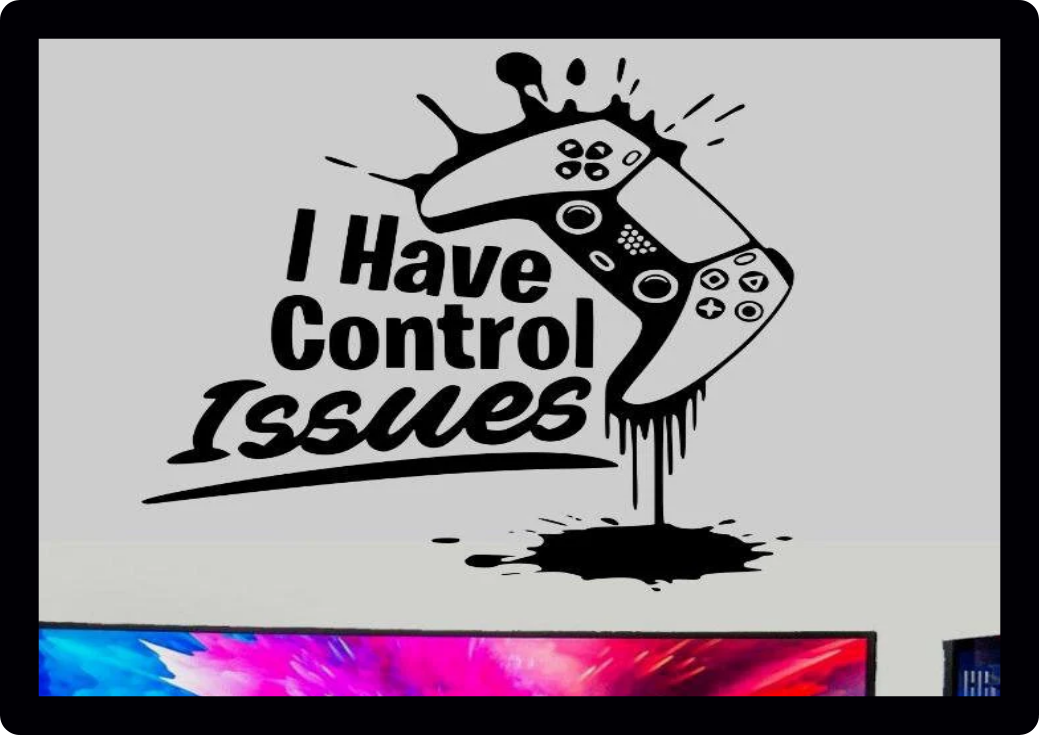 Melting controller Gaming wall Stickers art gamer gaming i have control issues kids room