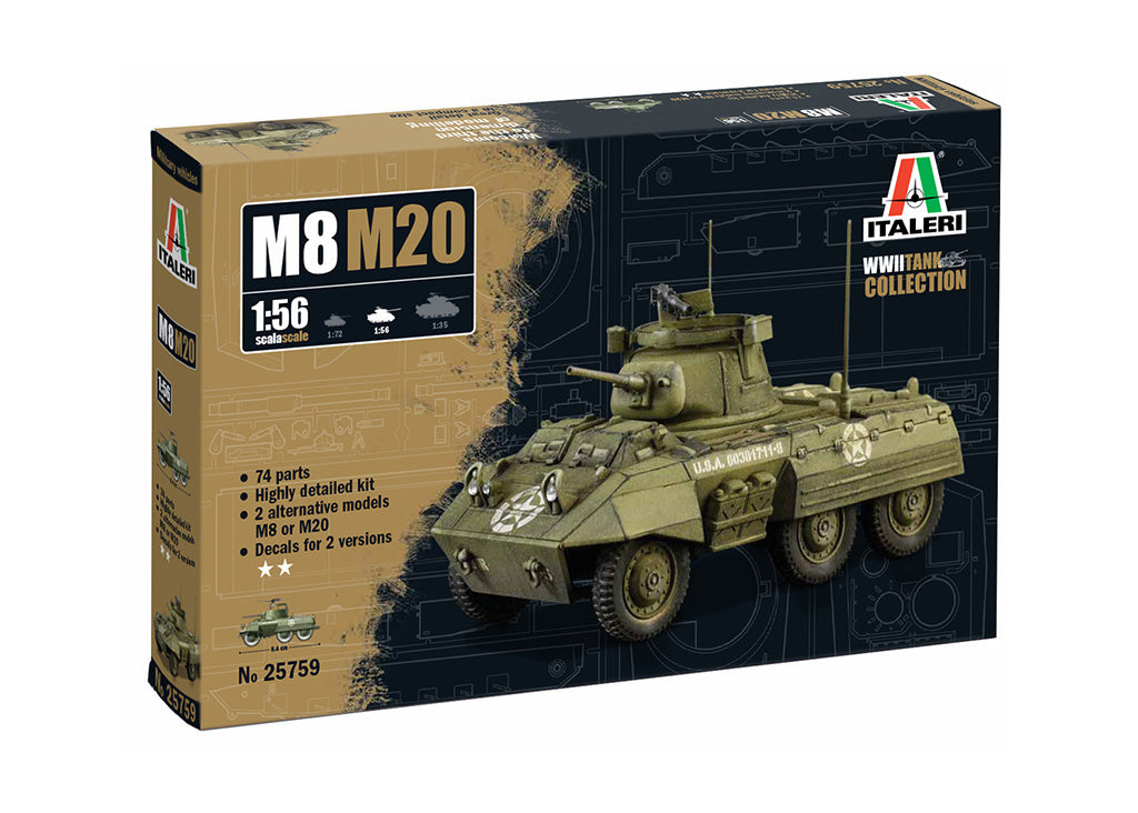 Italeri  M8/M20 Model Military Model Kit 1/56 W25759